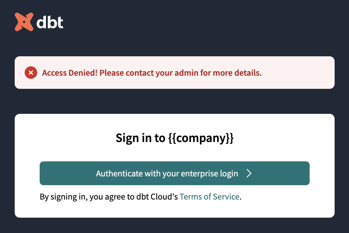 IP restricted access denied message for SSO logins IP restricted access denied message for SSO logins
