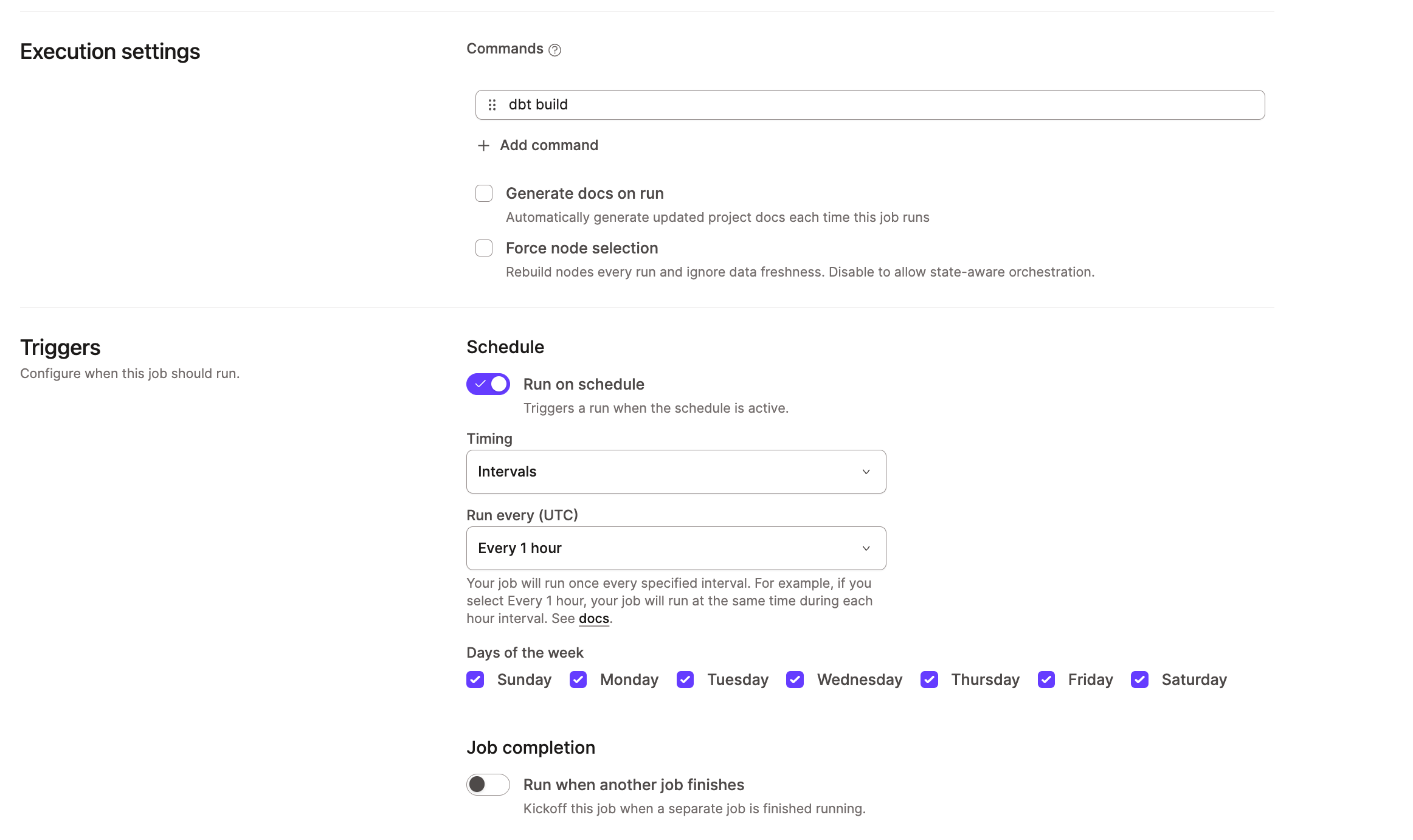Example of Triggers on the Deploy Job page Example of Triggers on the Deploy Job page