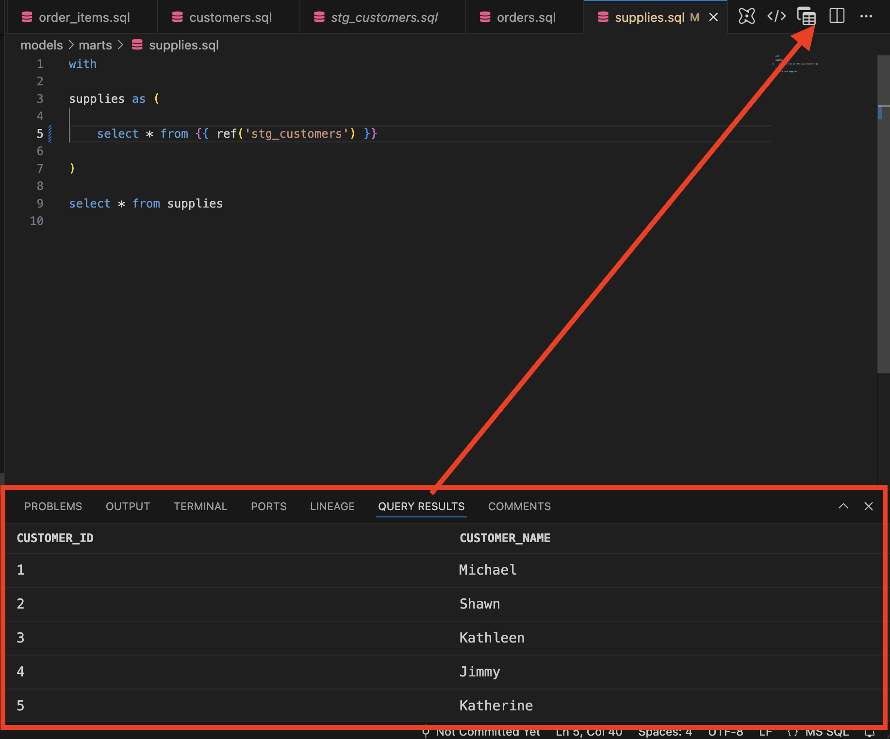 Preview model query results. Preview model query results.
